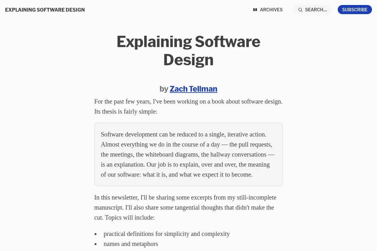 Explaining Software Design