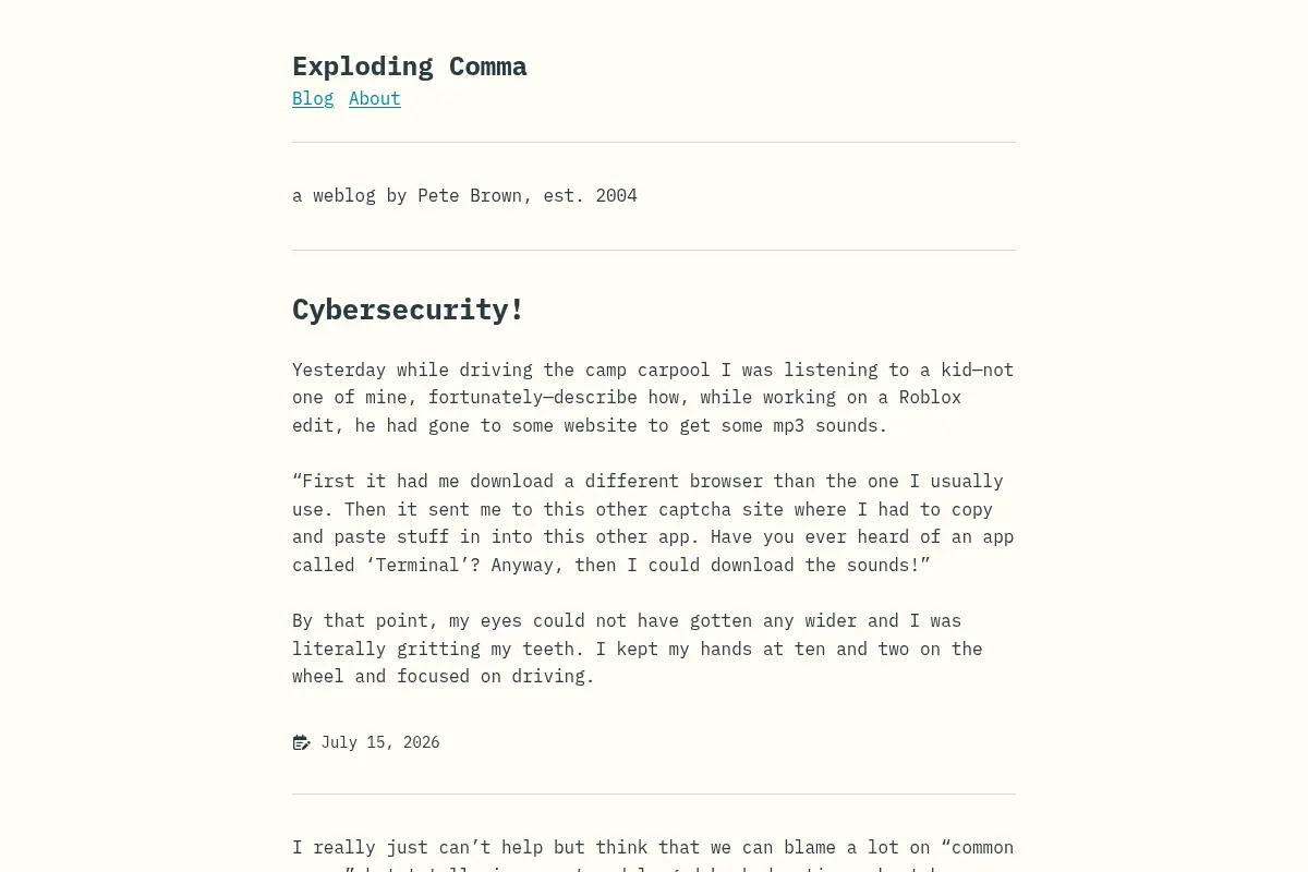 Exploding Comma