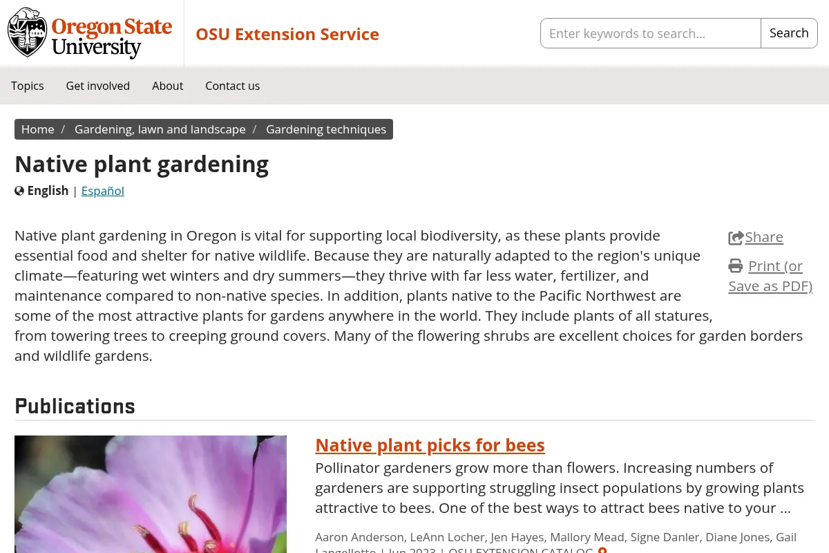 Native plant gardening | OSU Extension Service