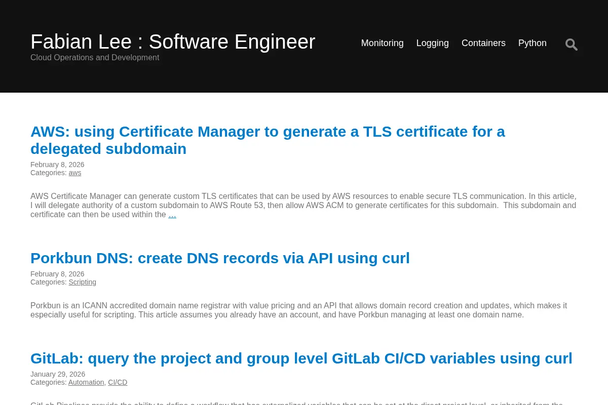 Fabian Lee : Software Engineer
