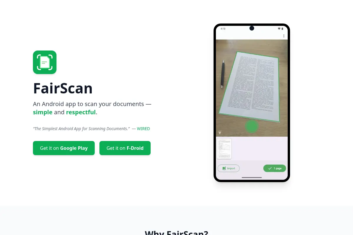 FairScan - Simple & Respectful Document Scanner for Android