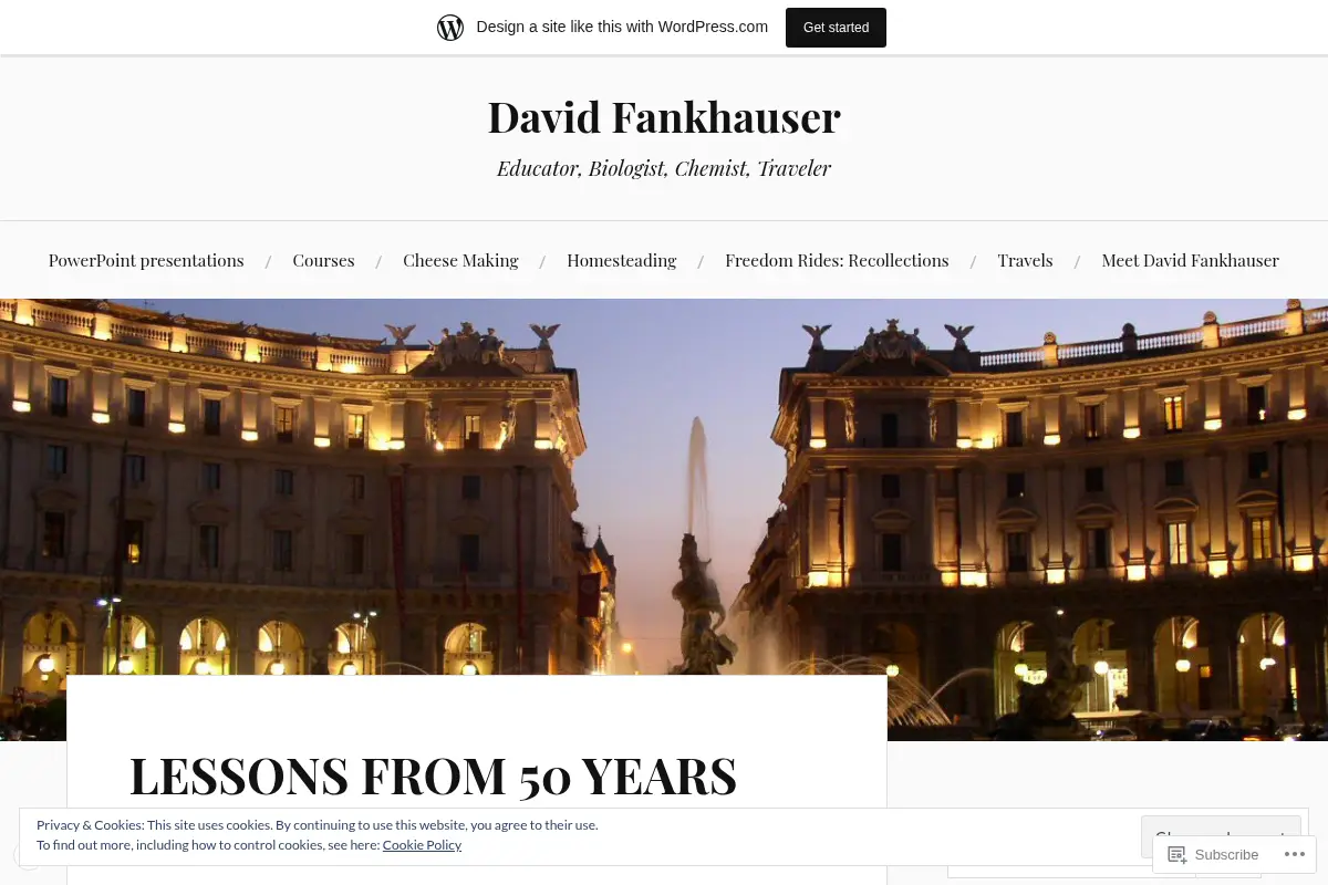 David Fankhauser – Educator, Biologist, Chemist, Traveler