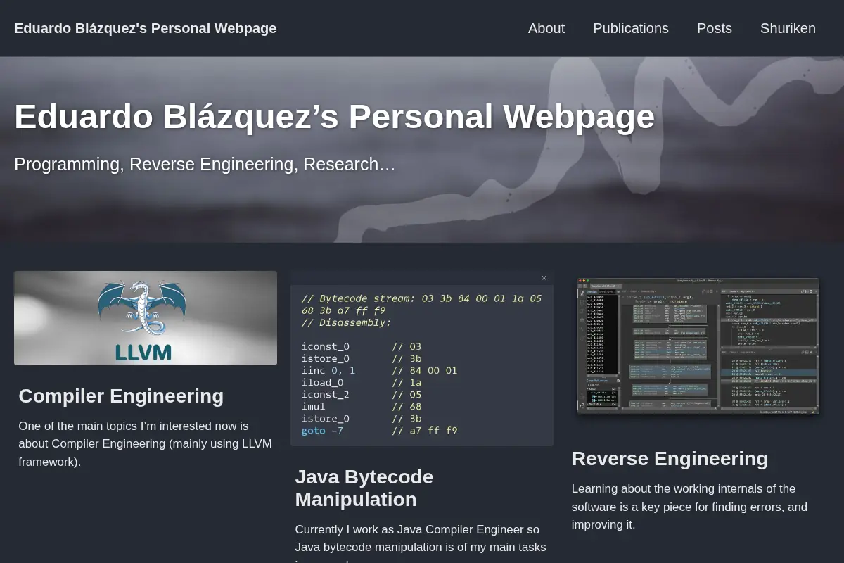 Eduardo Blázquez's Personal Webpage