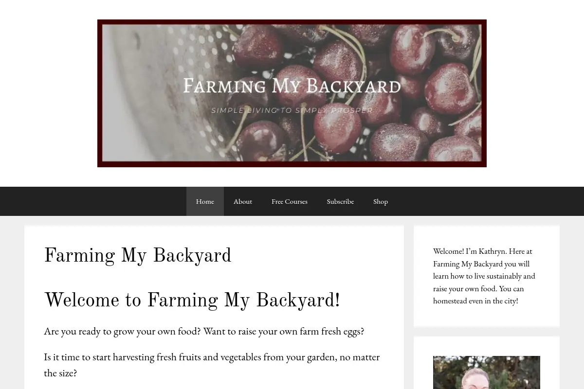 Farming My Backyard