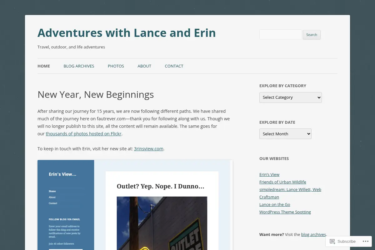 Adventures with Lance and Erin