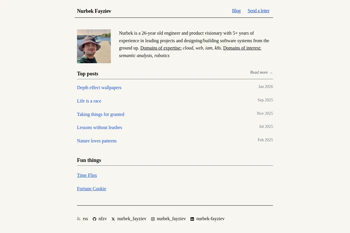 Nurbek Fayziev | Software Engineer