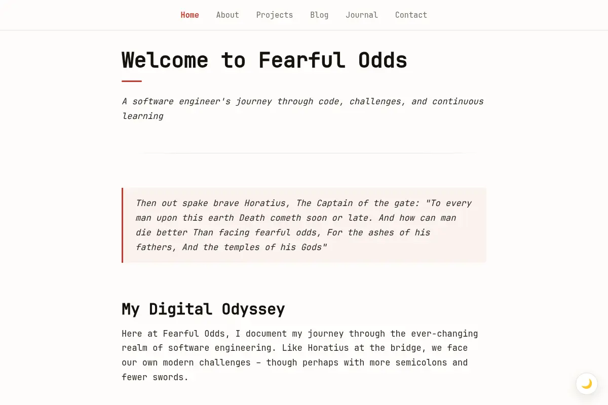 Fearful Odds