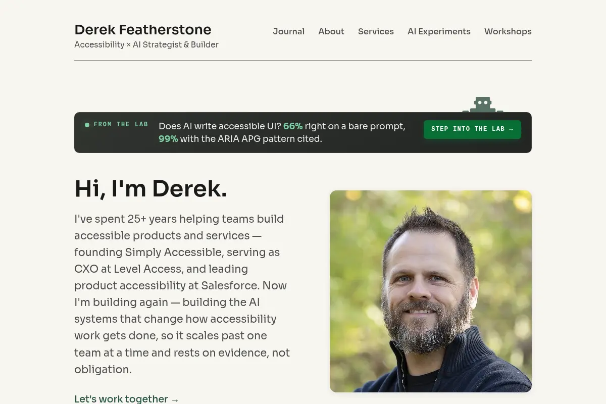 Derek Featherstone – Accessibility & AI Strategist
