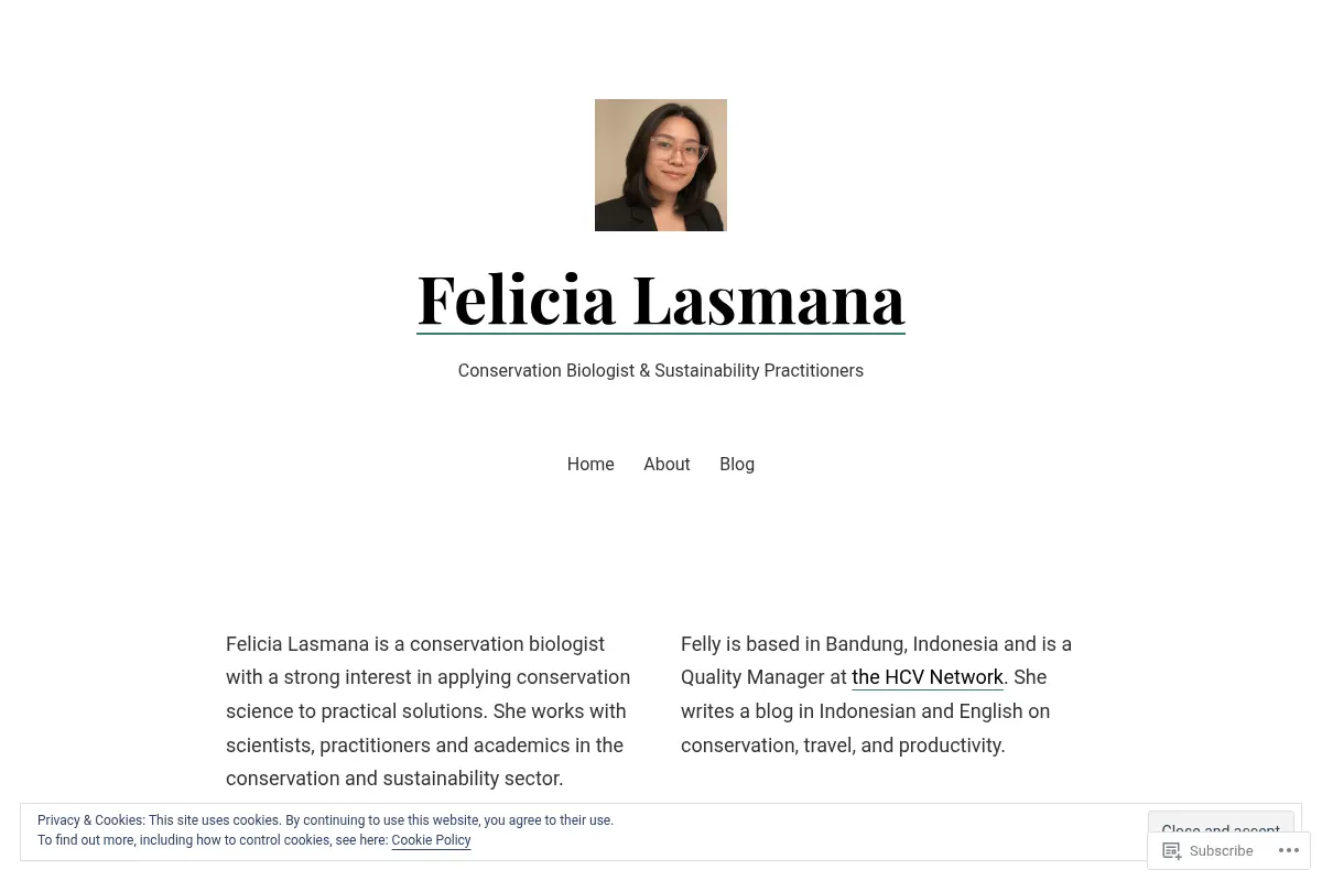 Felicia Lasmana – Conservation Biologist & Sustainability Practitioners