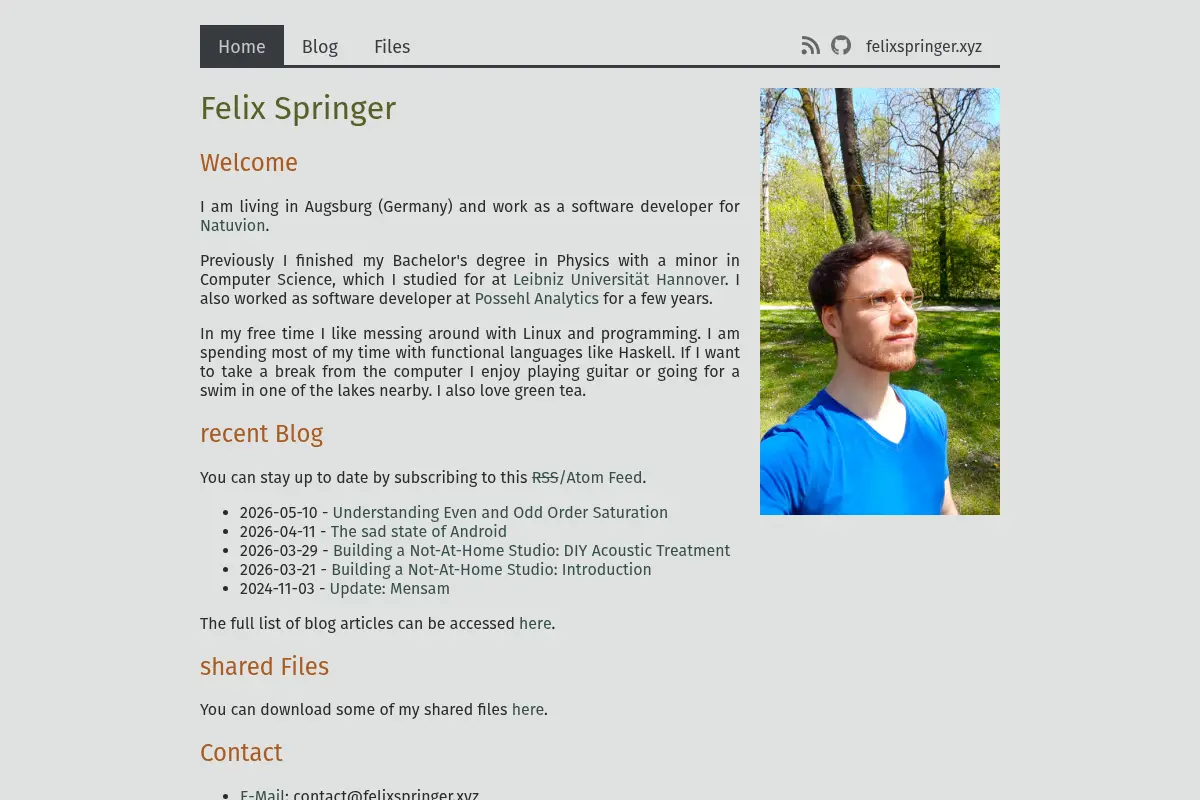 Felix Springer's Homepage