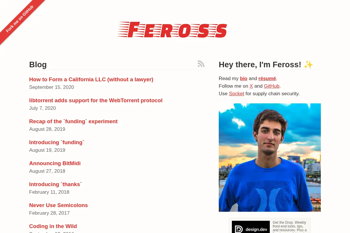 Home of Feross Aboukhadijeh