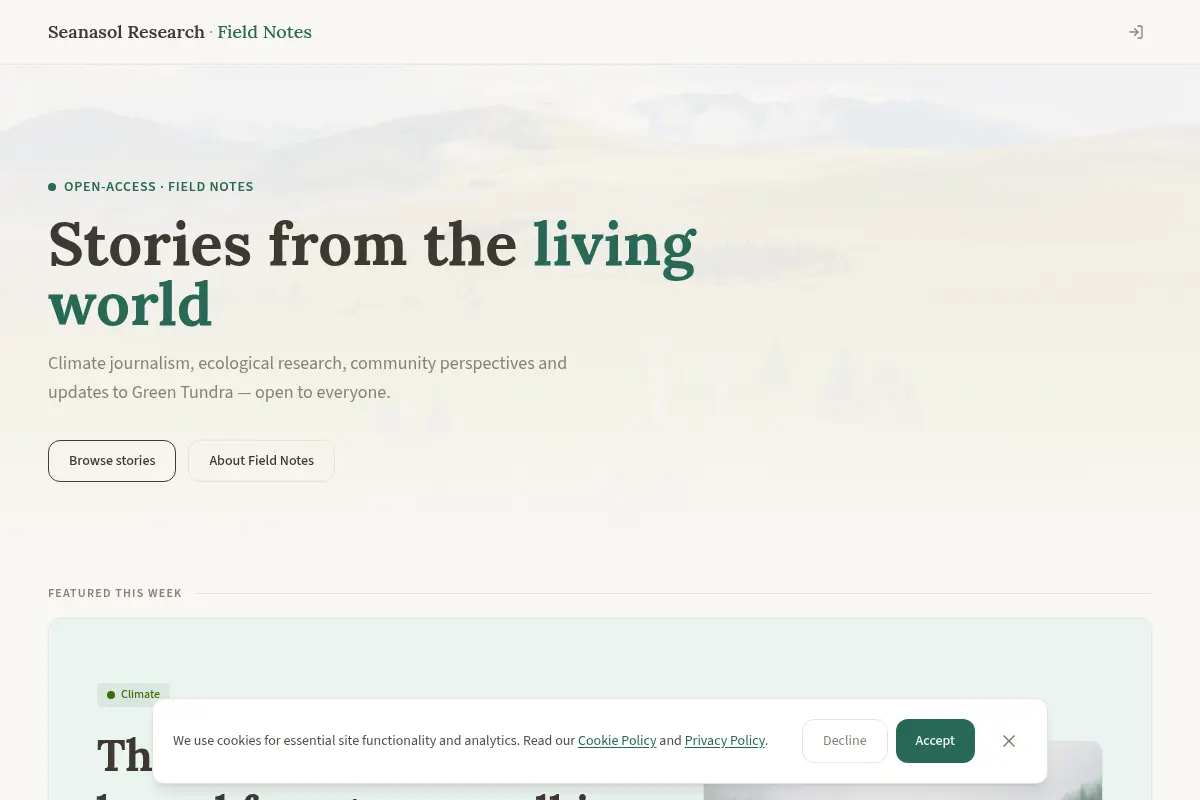 Field Notes — Open-Access Publications | Seanasol Research