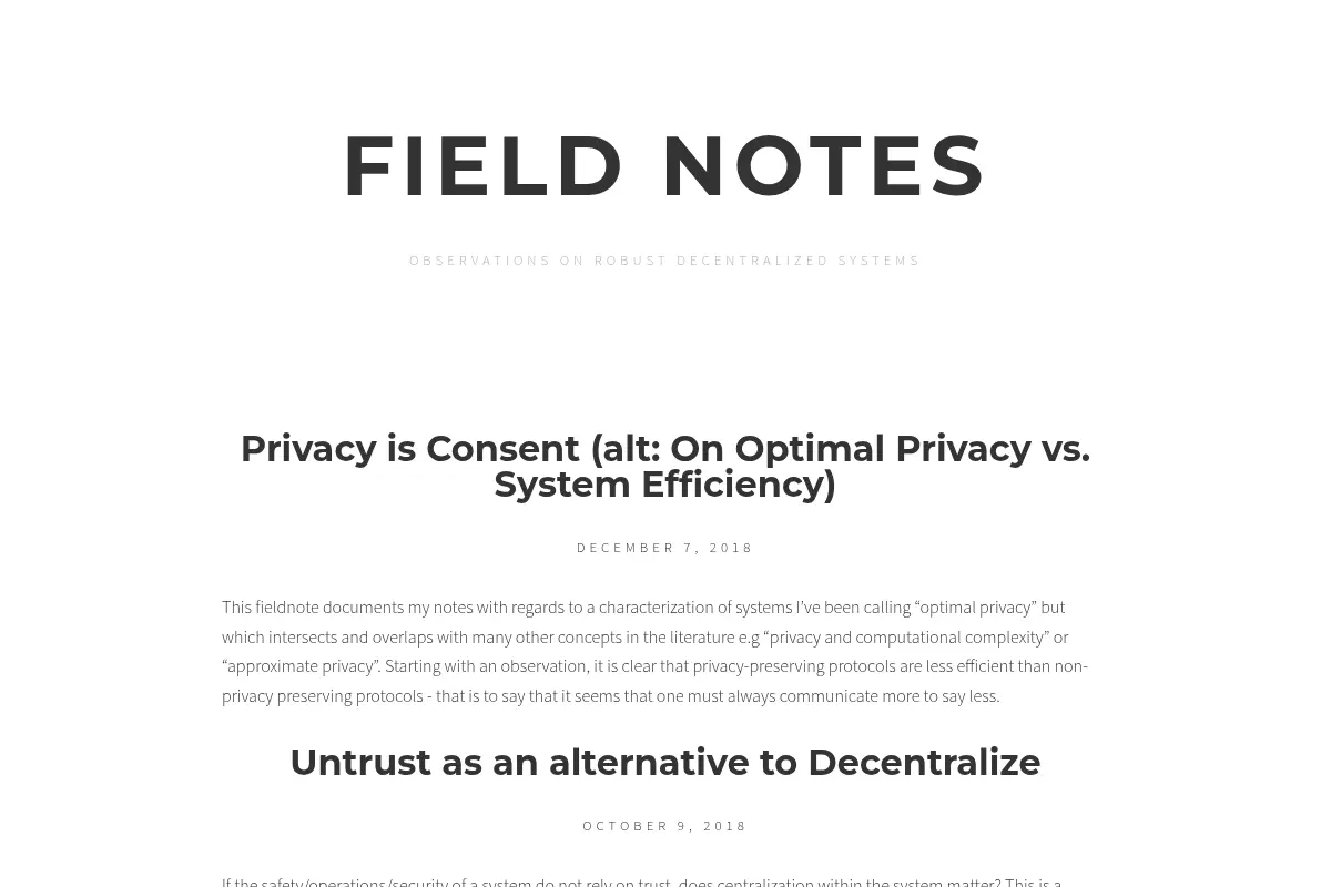 Field Notes