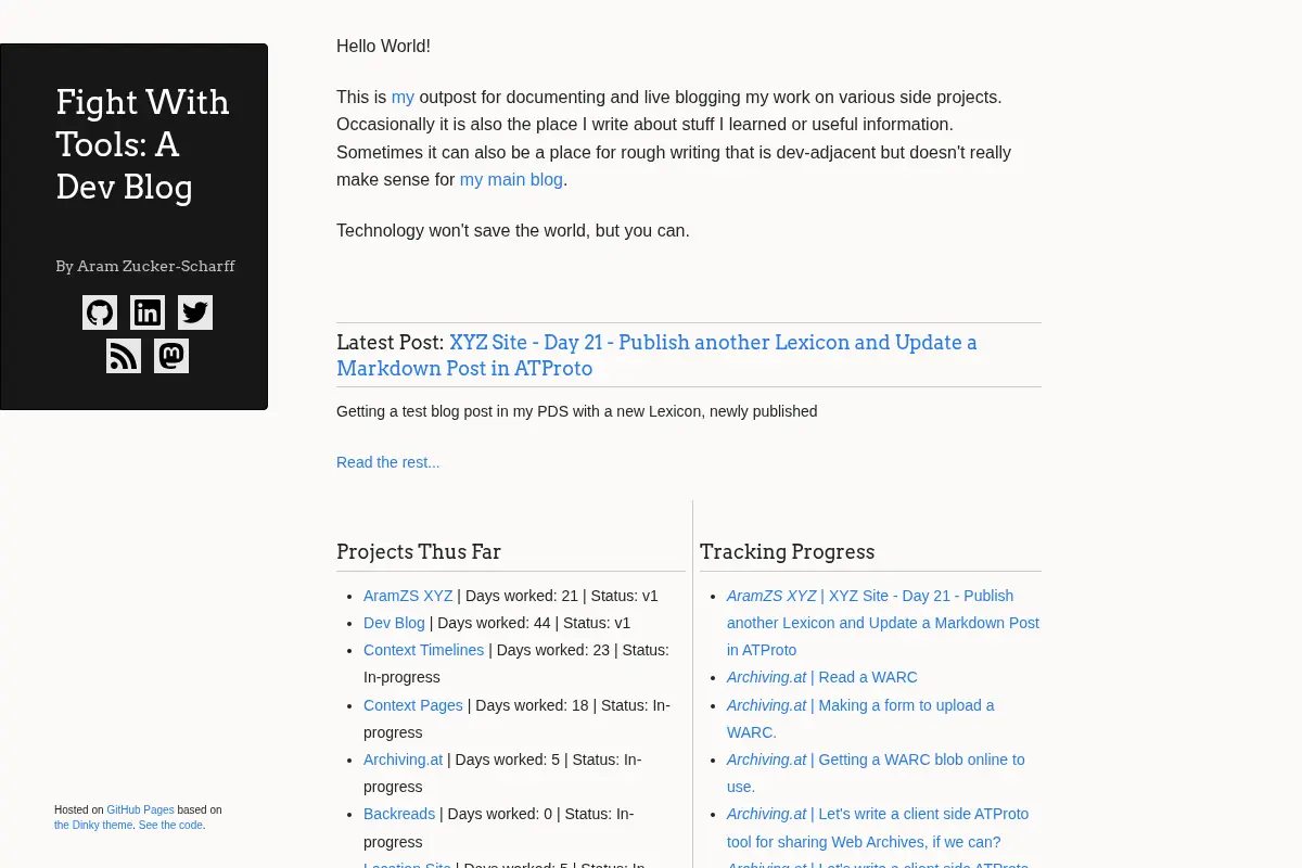 Fight with Tools: A Dev Blog by Aram Zucker-Scharff