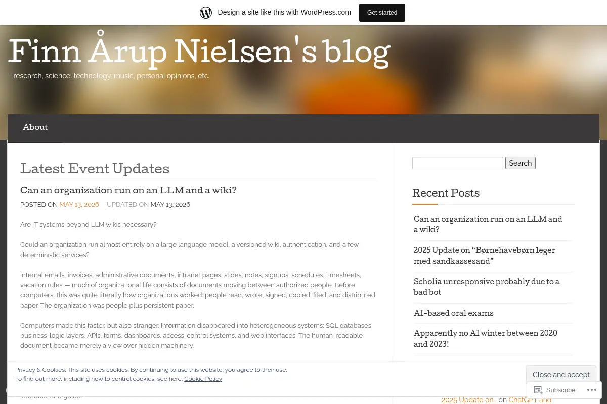 Finn Årup Nielsen's blog