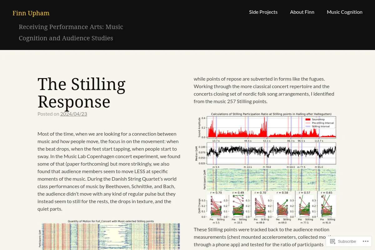 Finn Upham – Receiving Performance Arts: Music Cognition and Audience Studies