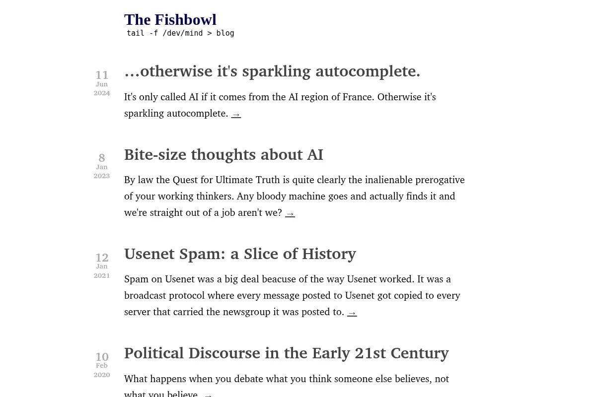 The Fishbowl: Charles Miller’s Weblog