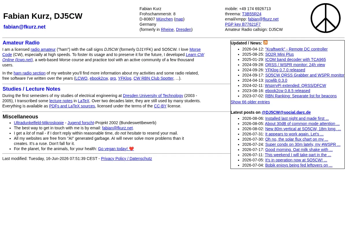 Fabian Kurz, DJ5CW