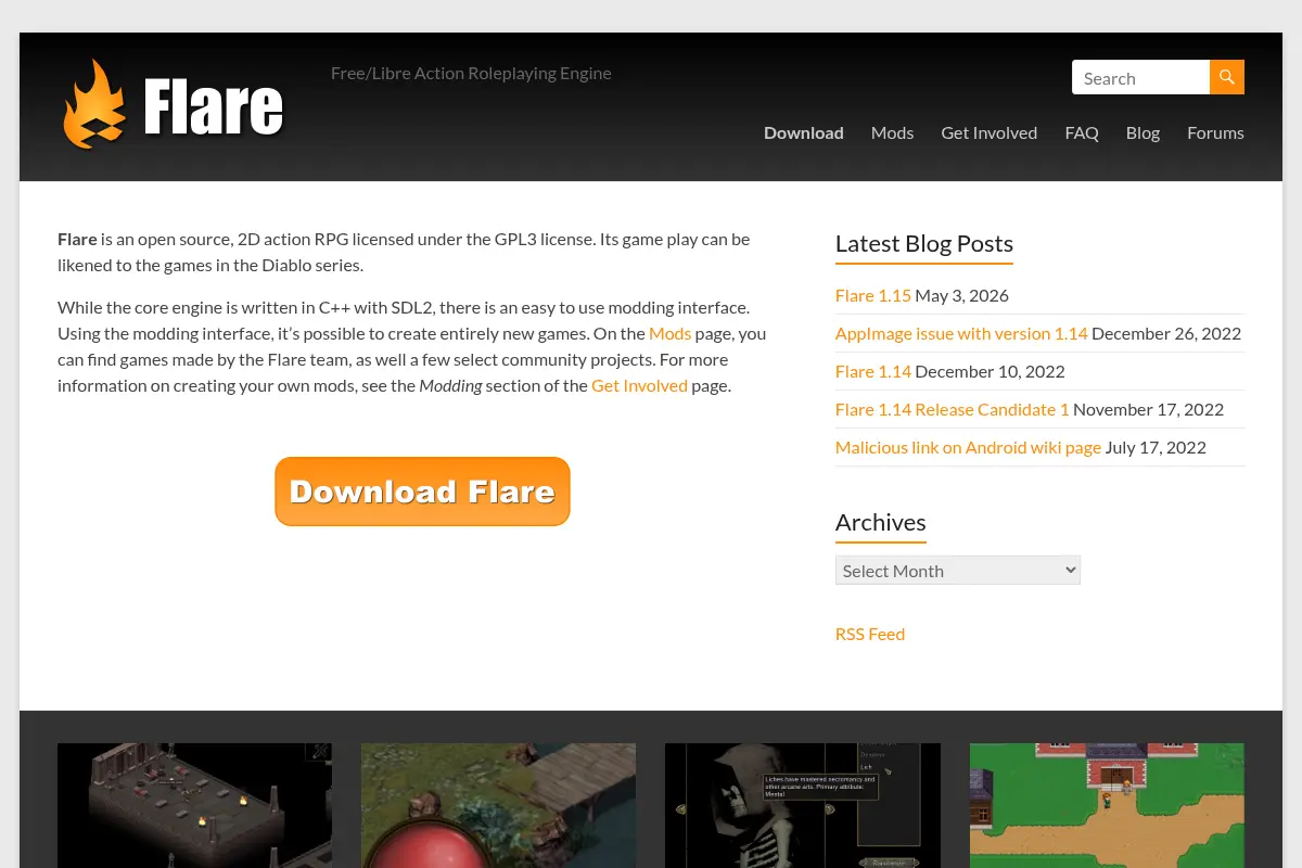 Flare – Free/Libre Action Roleplaying Engine
