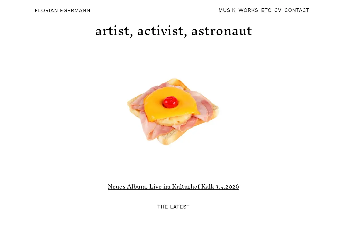 Florian Egermann — Artist, Activist, Astronaut