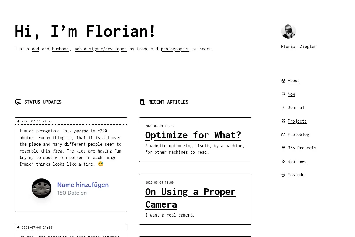 Florian Ziegler – Web Designer/Developer & Photographer