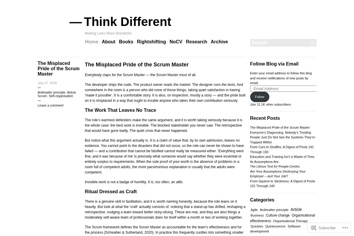 Think Different | Making Lives More Wonderful