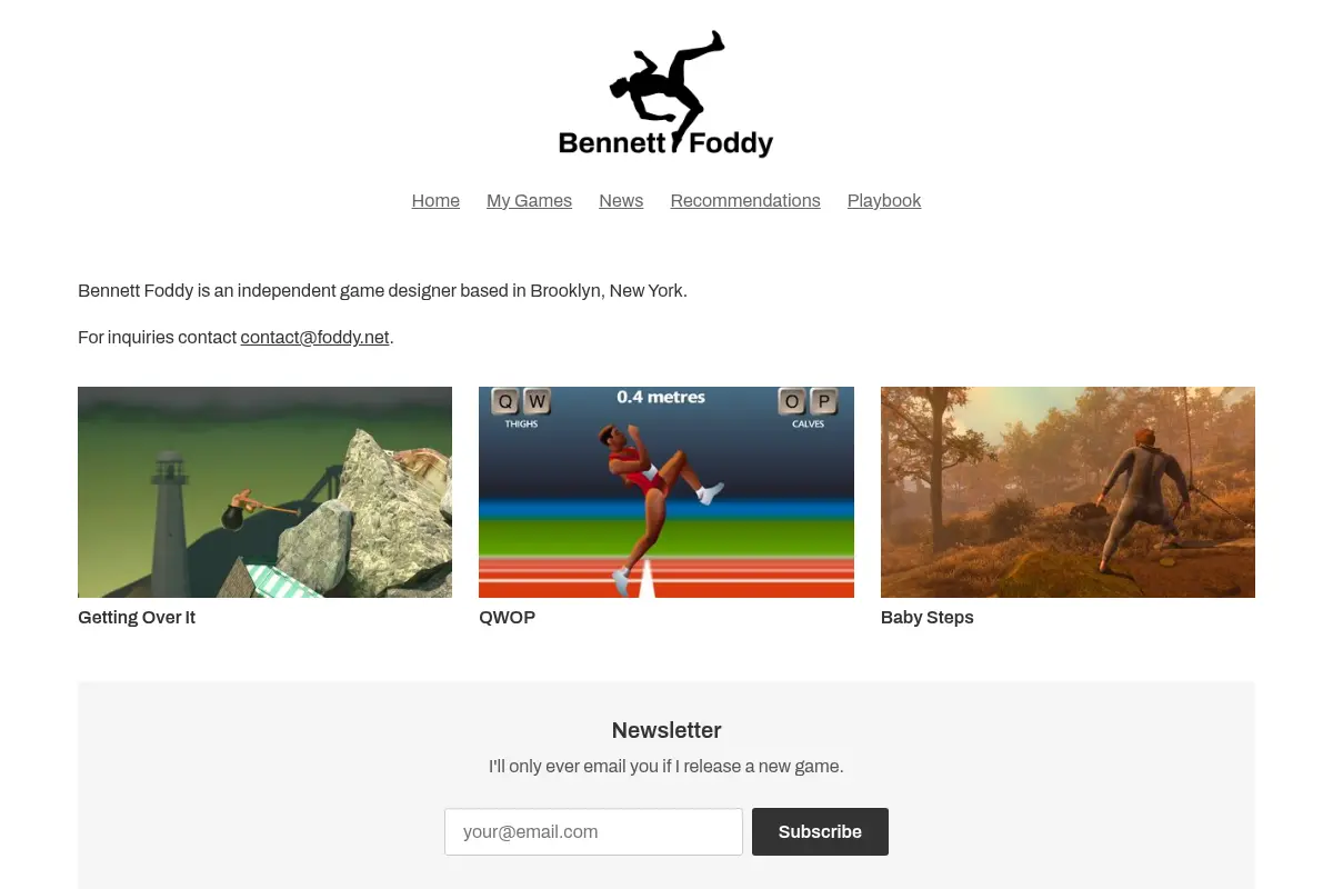 Bennett Foddy's Games, Writing, and Experiments