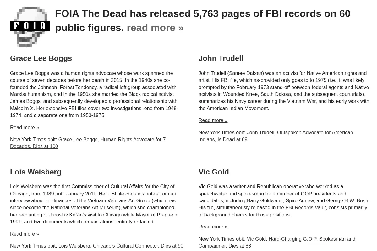 FOIA The Dead