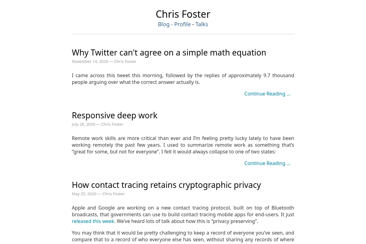 Chris Foster's Blog