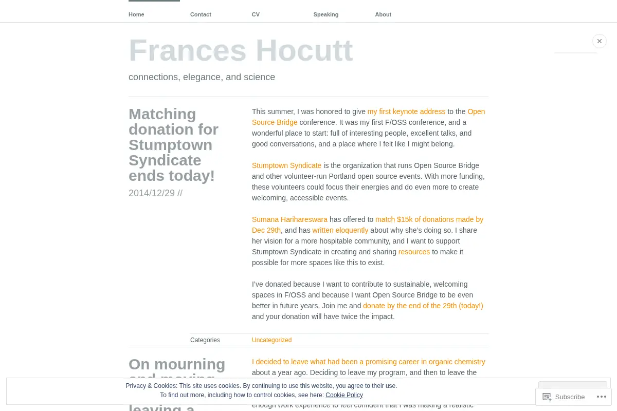Frances Hocutt | connections, elegance, and science