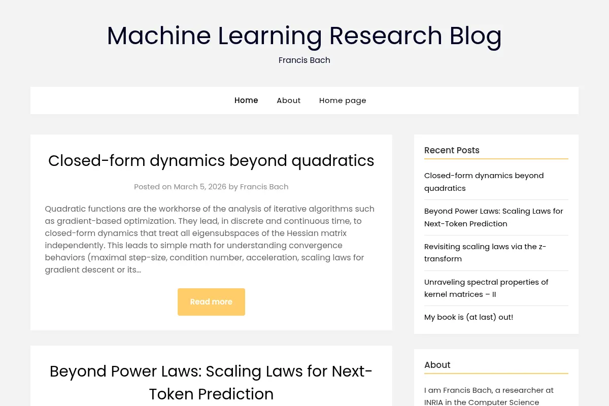 Machine Learning Research Blog – Francis Bach