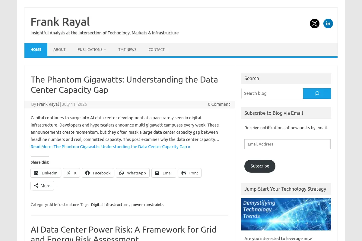 Frank Rayal - Insightful Analysis at the Intersection of Technology, Markets & Infrastructure