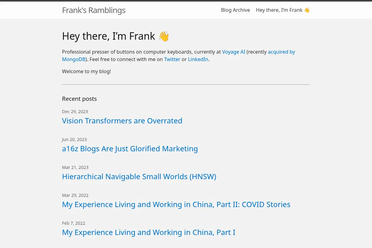 Hey there, I’m Frank 👋 | Frank’s Ramblings