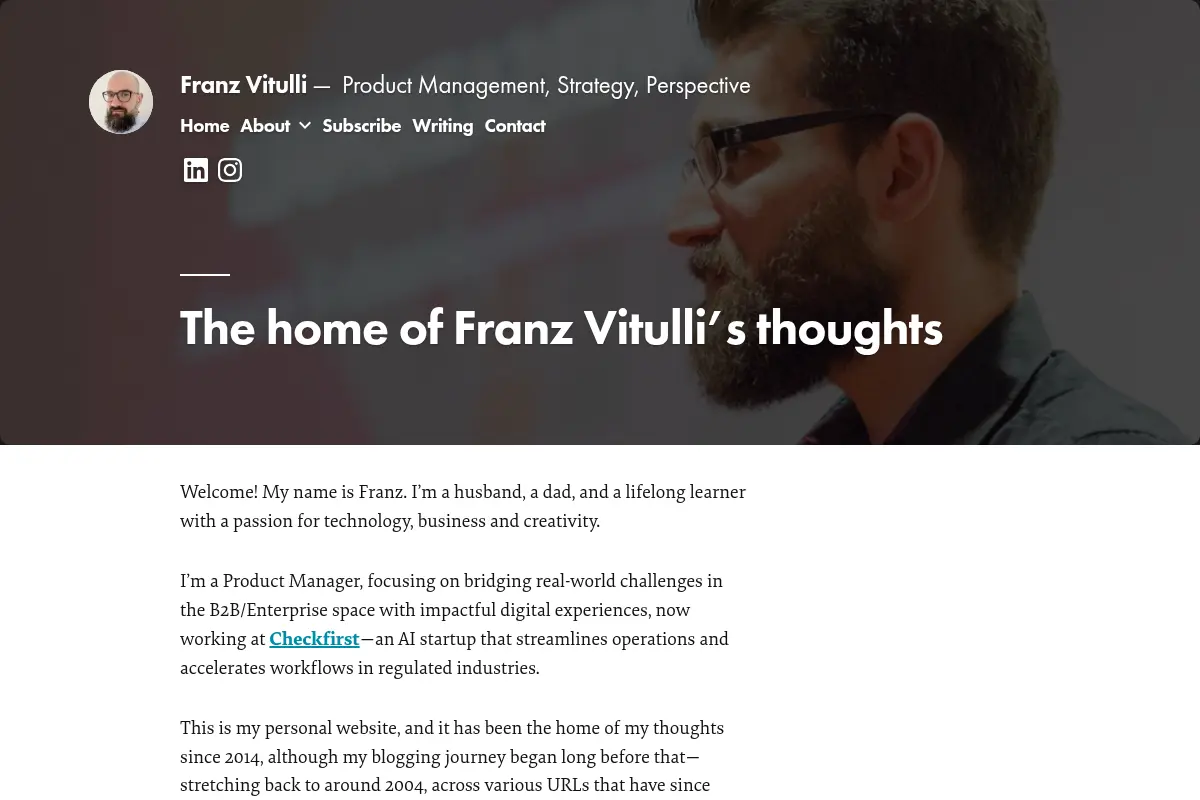 Franz Vitulli – Product Management, Strategy, Perspective