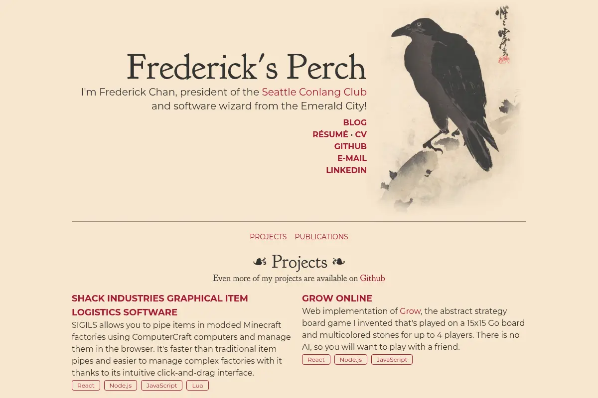Frederick Chan, Software Engineer | Frederick's Perch
