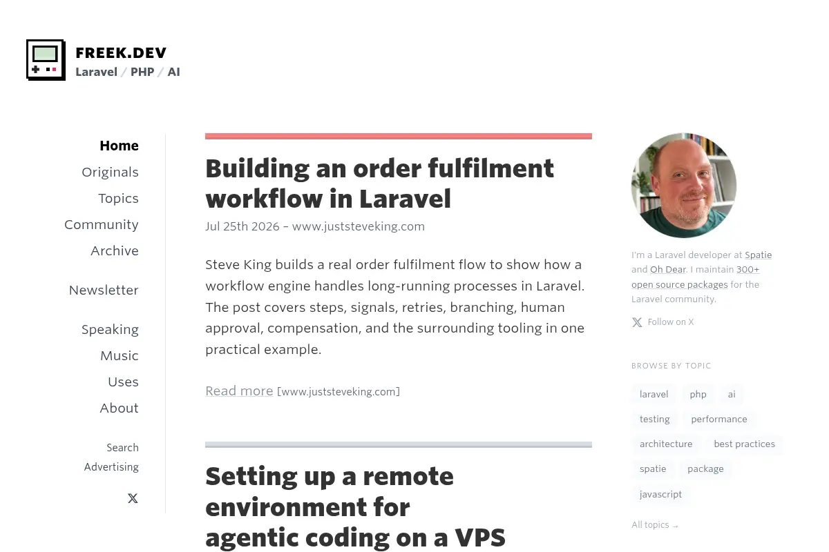 Freek Van der Herten's blog on Laravel, PHP and AI