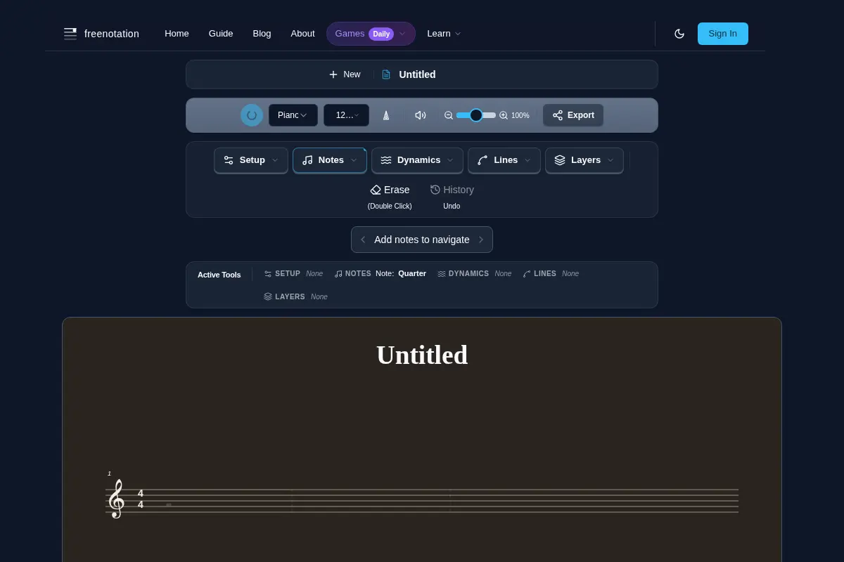 Free Music Notation - Write Sheet Music Online
