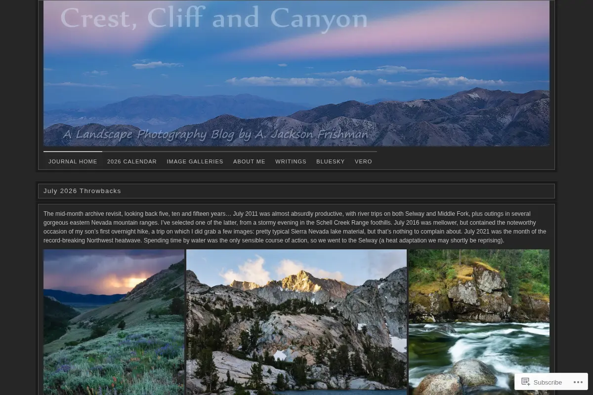 Crest, Cliff & Canyon