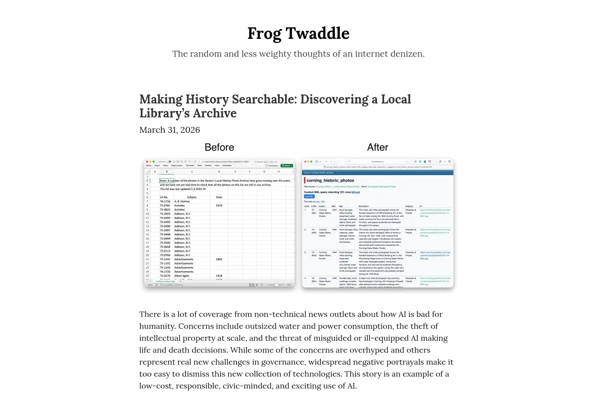 Frog Twaddle