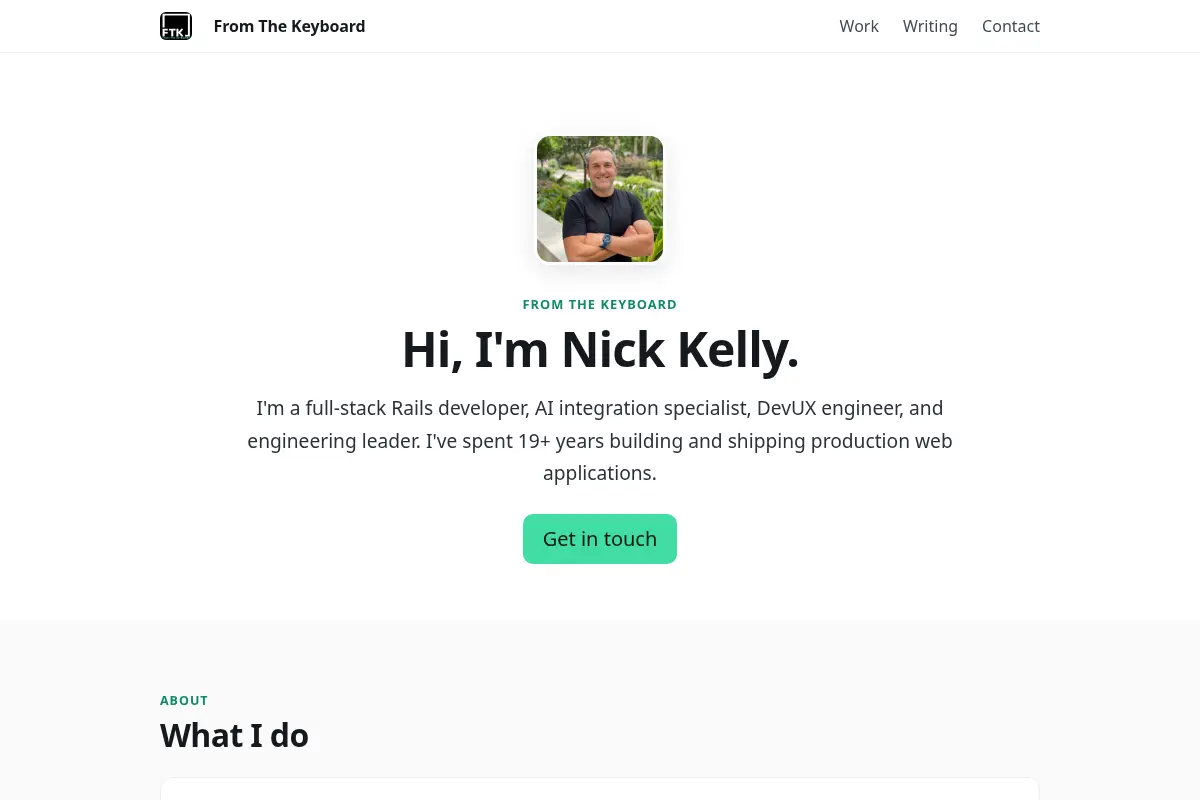 Nick Kelly — From The Keyboard