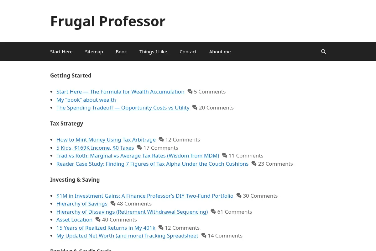 Frugal Professor – Tax Arbitrage, Credit Card Rewards & DIY Investing from a Finance Professor