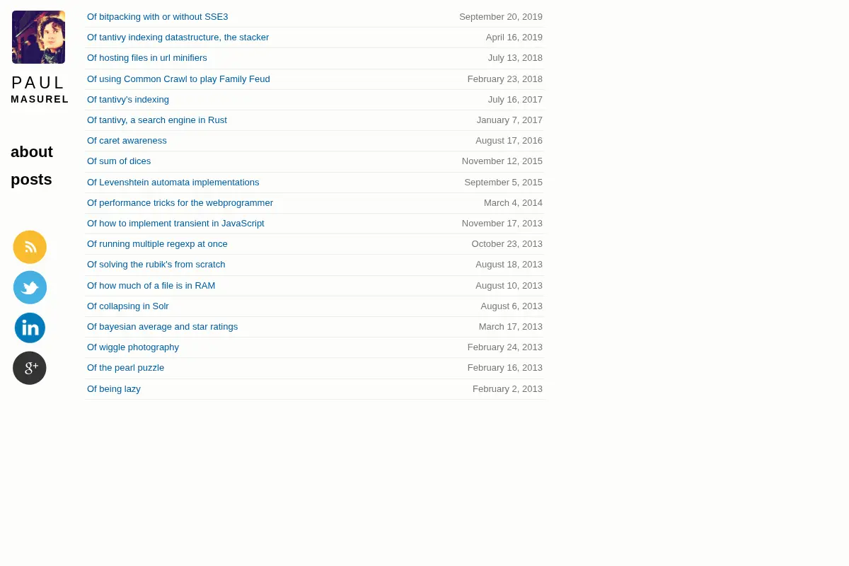 Fulmicoton, Paul Masurel's blog