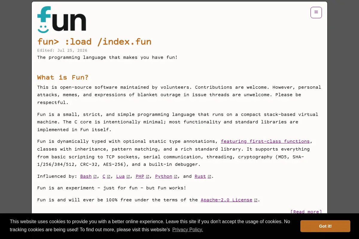 Fun programming language