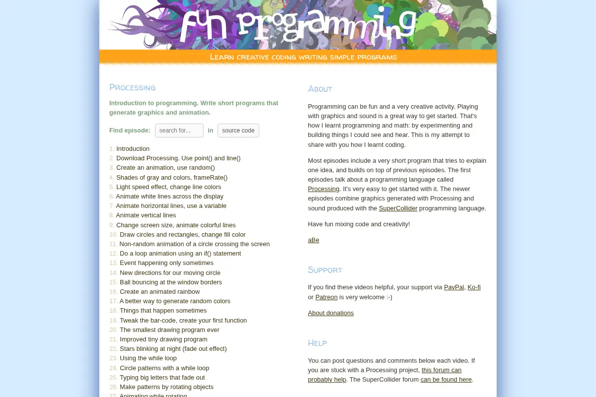 Fun Programming - Creative Coding Video Tutorials