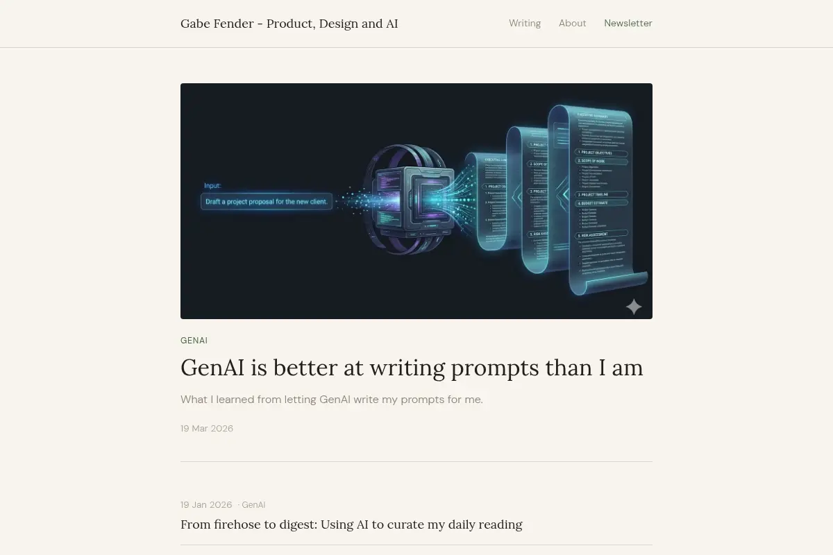 Gabe Fender - Product, Design and AI