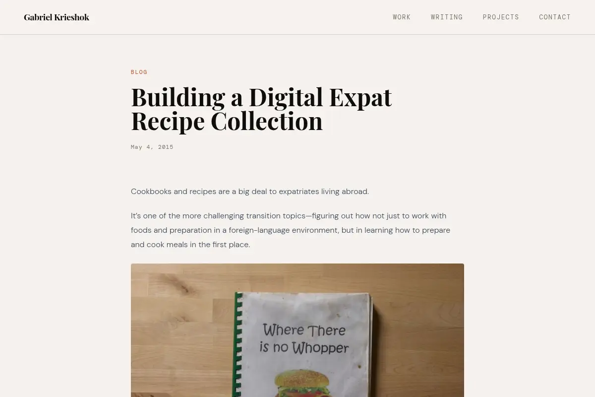 Building a Digital Expat Recipe Collection