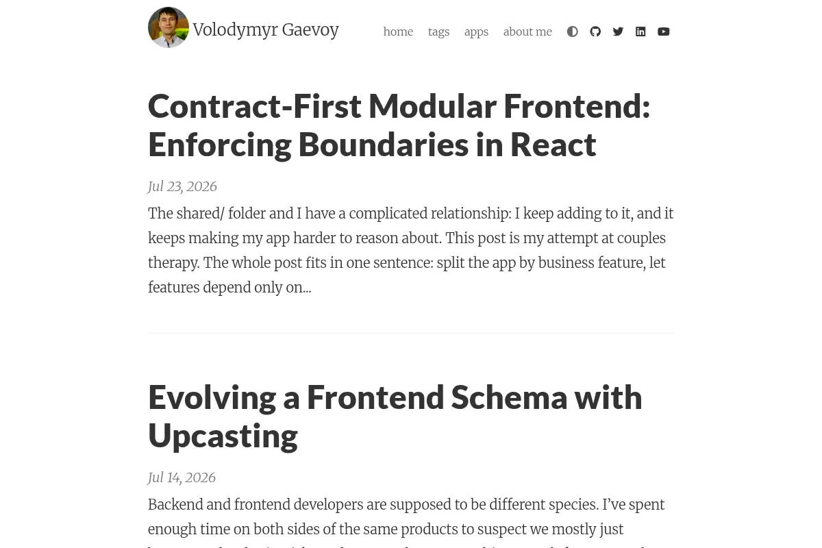 Volodymyr Gaevoy's Blog