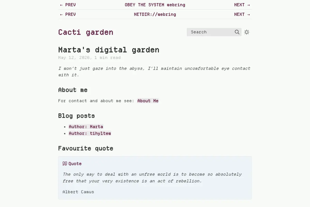 Marta's digital garden