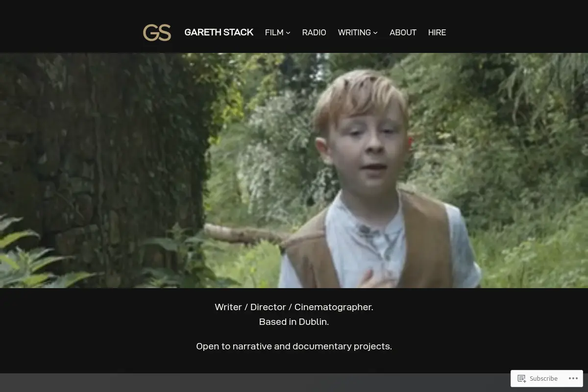 Gareth Stack – Writer / Director / DOP. Based in Dublin, Ireland.