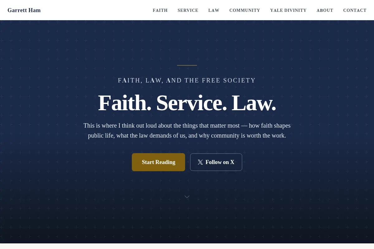 Garrett Ham — Attorney, Veteran, & Yale Divinity Graduate